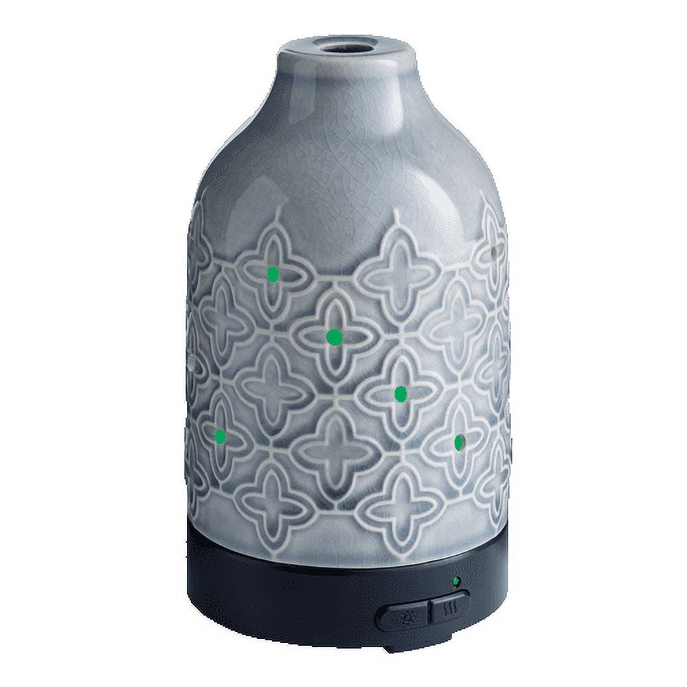 Jasmine Gray Ceramic Essential Oil Diffuser with LED Lights