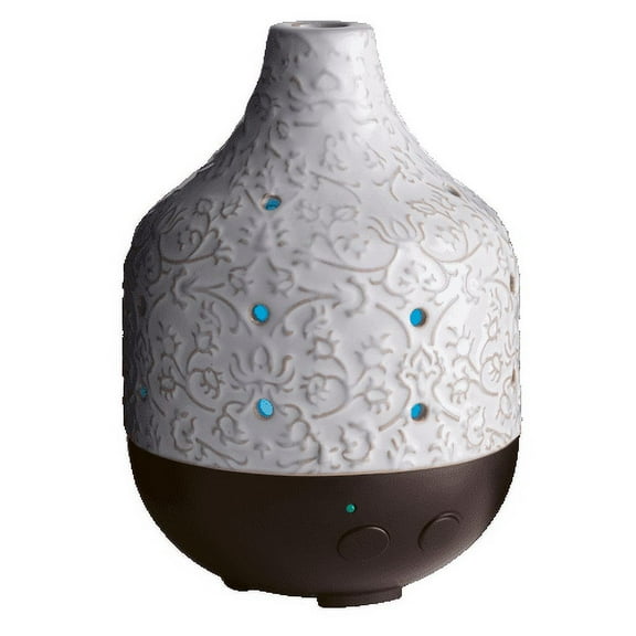 Airome 250 mL Large Ultrasonic Essential Oil Diffuser, Botanical, White Ceramic