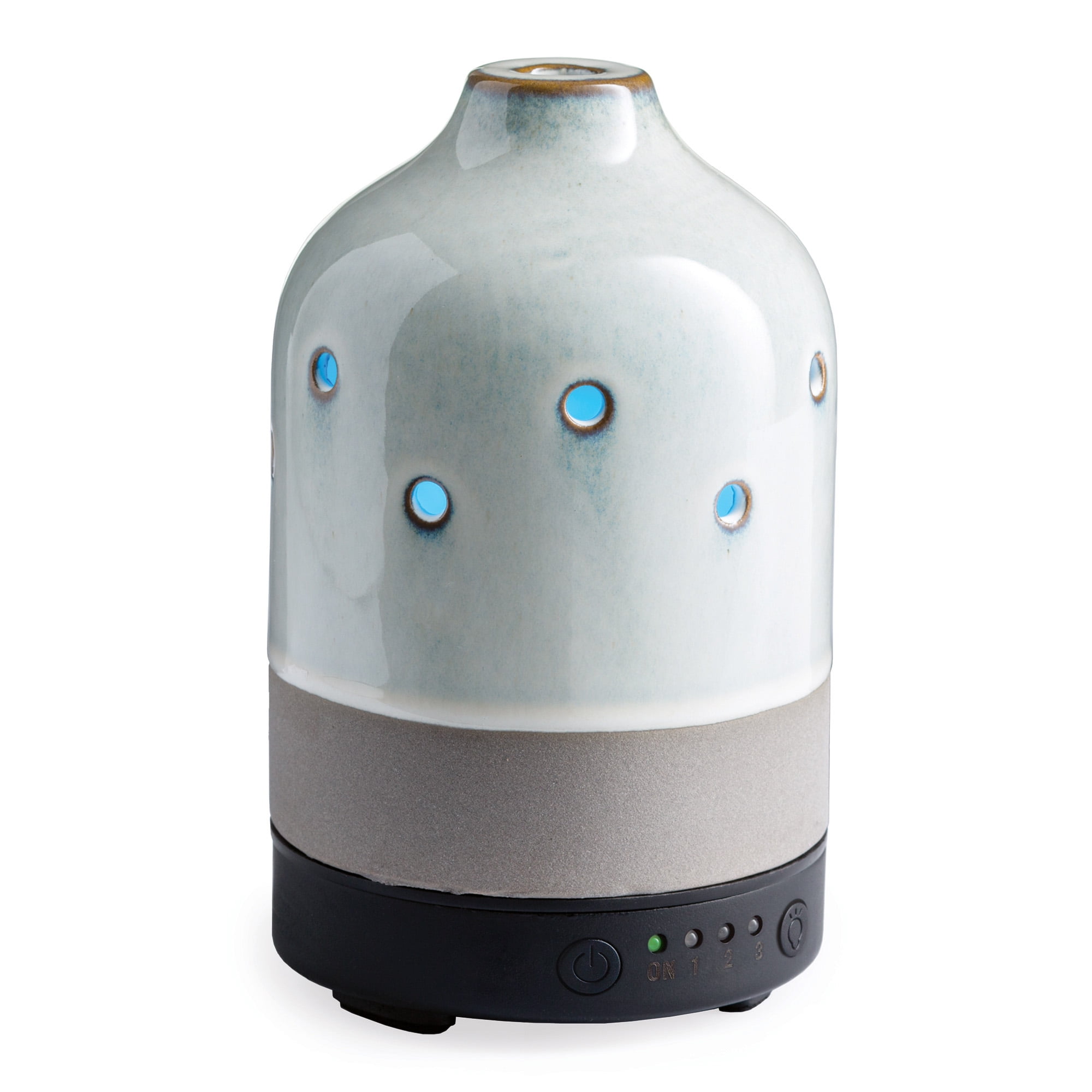 Medium Ceramic Essential Oil Diffuser with Timer in Gray and White