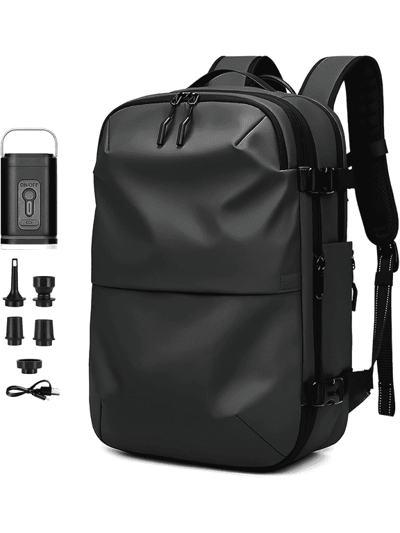 Airpack Expandable Backpack Vacuum with Pump, Anti-Theft Lock, and Compression Bag, Vacpack for Men and Women