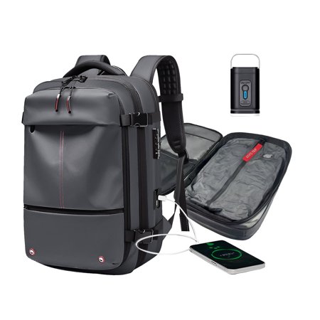 Airpack Backpack with USB Charging Port,Vacpack Backpack with Removable Vacuum Bag, Expandable Air-back with Lock and Pump,Waterproof Vacuum Compression Bag for Travel