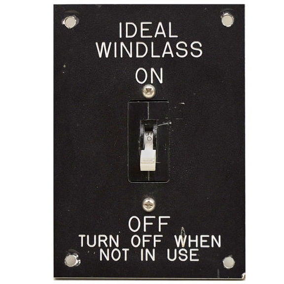 Airpax Boat Windlass Toggle Switch | Ocean Yachts Black White Aluminum