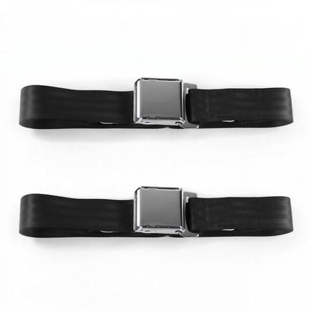Airplane 2 Point Black Lap Bucket Seat Belt Kit for Ford 1935-1940 - 2 Belts