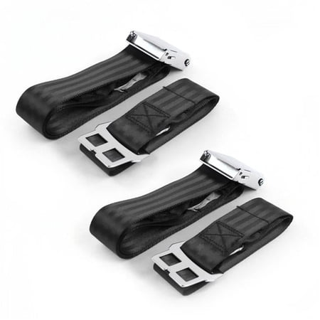 Airplane 2 Point Black Lap Bucket Seat Belt Kit for Nash Rambler 1950-1954 - 2 Belts