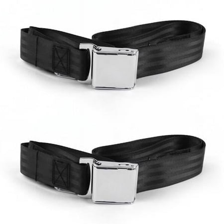 Airplane 2 Point Black Lap Bucket Seat Belt Kit for Triumph TR7, 8 1975-1982 - 2 Belts