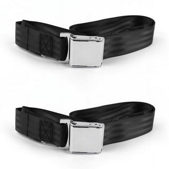 Airplane 2 Point Black Lap Bucket Seat Belt Kit for Triumph TR7, 8 1975-1982 - 2 Belts