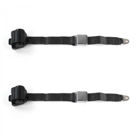 Airplane 2 Point Black Retractable Bucket Seat Belt Kit for Early Triumph 1946-1954 - 2 Belts