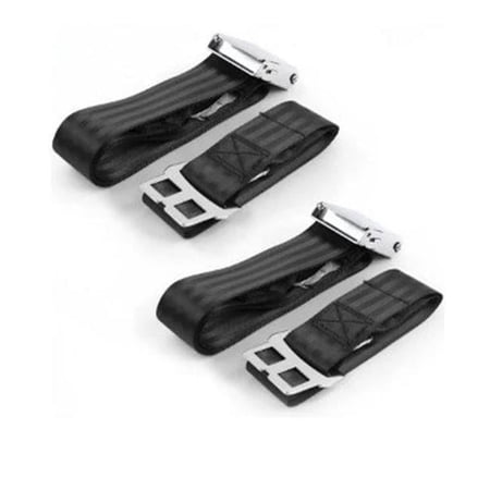Airplane 2 Point Black Retractable Bucket Seat Belt Kit with Bracketry & 2 Belts for 1963-1966 Chevy Truck
