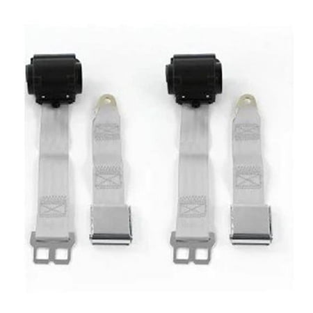 Airplane 2 Point Burgundy Lap Bucket Seat Belt Kit with Bracketry & 2 Belts for 1964-1966 Ford Mustang