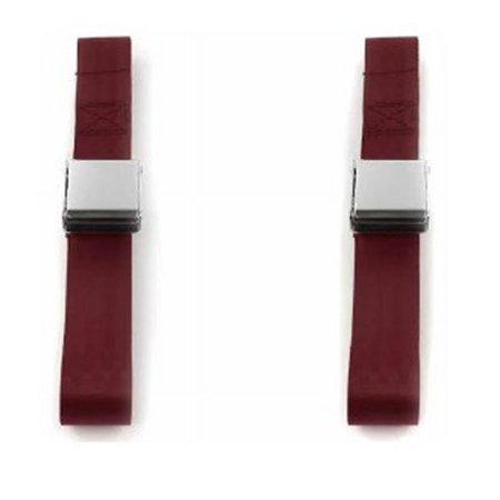 Airplane 2 Point Burgundy Retractable Bucket Seat Belt Kit with Bracketry & 2 Belts for 1967-1969 Camaro