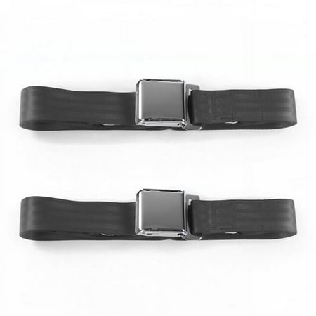 Airplane 2 Point Charcoal Lap Bench Seat Belt Kit for 1997-2006 Jeep Wrangler & TJ - 3 Belts