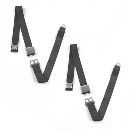 Airplane 2 Point Charcoal Lap Bench Seat Belt Kit for Chevy Impala 1961-1964 - 3 Belts