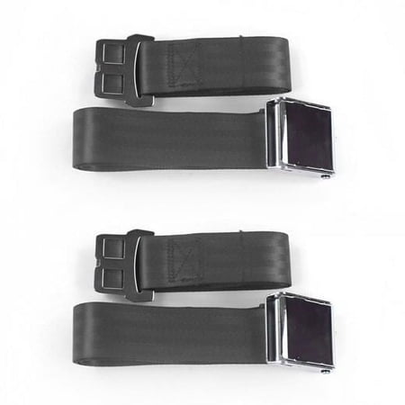 Airplane 2 Point Charcoal Lap Bench Seat Belt Kit for Chevy Impala 1965-1970 - 3 Belts