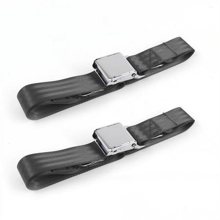 Airplane 2 Point Charcoal Lap Bench Seat Belt Kit with 3 Belts for 1944-1952 Jeep Willys