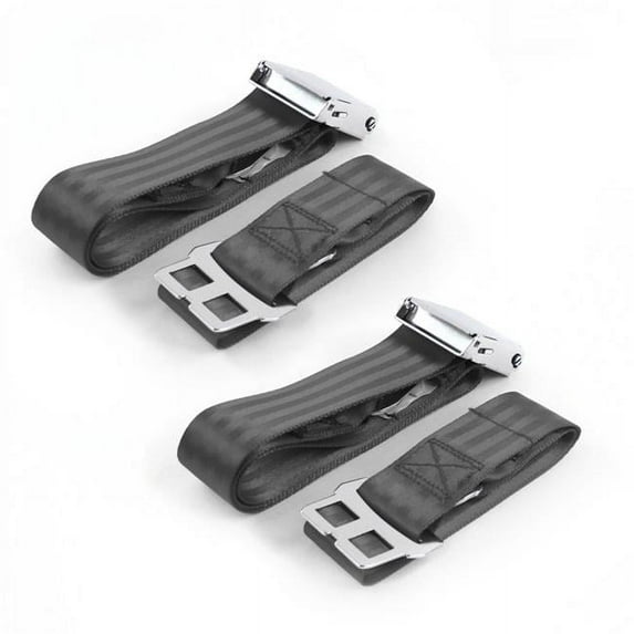 Airplane 2 Point Charcoal Lap Bench Seat Belt Kit with 3 Belts for 1946-1954 Early Triumph