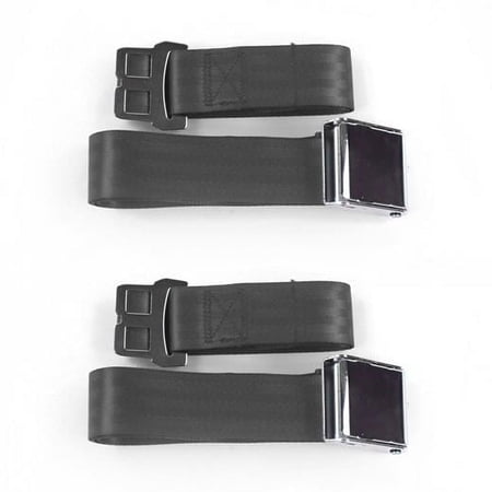 Airplane 2 Point Charcoal Lap Bench Seat Belt Kit with 3 Belts for 1957-1959 Ford