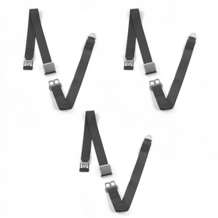 Airplane 2 Point Charcoal Lap Bucket Seat Belt Kit for Buick Roadmaster 1954-1956 - 2 Belts