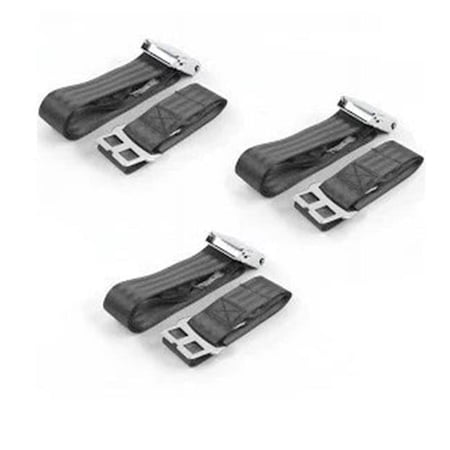Airplane 2 Point Charcoal Lap Bucket Seat Belt Kit with Bracketry & 2 Belts for 1955-1956 Ford