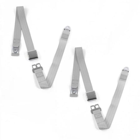 Airplane 2 Point Gray & Grey Lap Bucket Seat Belt Kit for Camaro 1967-1969 - 2 Belts