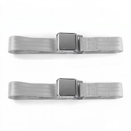 Airplane 2 Point Gray & Grey Lap Bucket Seat Belt Kit for Chevy Impala 1958 - 2 Belts