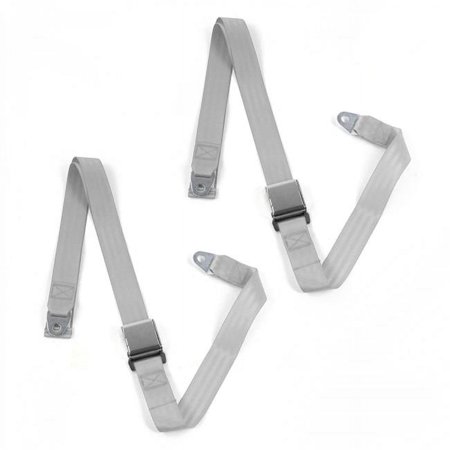 Airplane 2 Point Gray & Grey Lap Bucket Seat Belt Kit for Ford Mustang 1974-1978 - 2 Belts