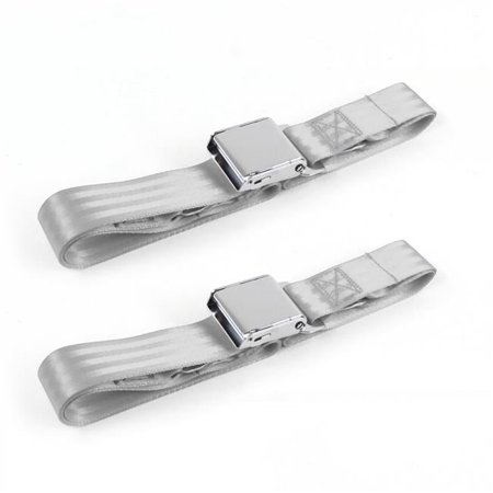 Airplane 2 Point Gray & Grey Lap Bucket Seat Belt Kit for Jeep Wagoneer 1963-1991 - 2 Belts