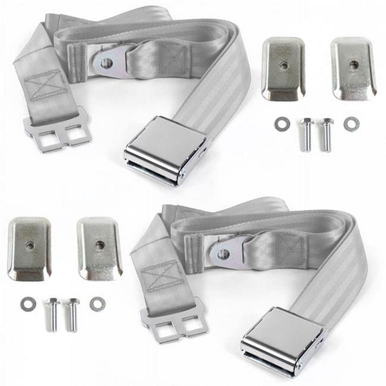 Chevy Corvair 1960 - 1969 Standard 2pt Black Lap Bench Seat Belt Kit 3 Belts