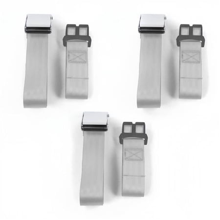 Airplane 2 Point Gray Lap Bench Seat Belt Kit for 1975-1991 Ford Van - 3 Belts