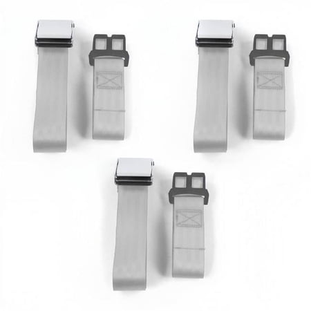 Airplane 2 Point Gray Lap Bench Seat Belt Kit with 3 Belts for 1954-1956 Buick Roadmaster