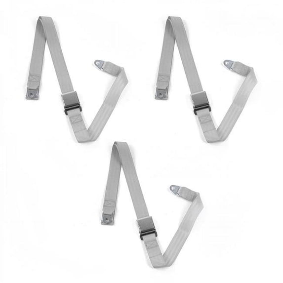Airplane 2 Point Gray Lap Bench Seat Belt Kit with 3 Belts for 1961-1966 Ford Truck