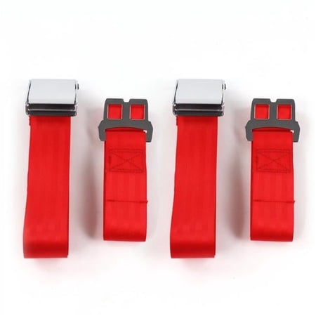 Airplane 2 Point Red Lap Bucket Seat Belt Kit for Chevy Impala 1958 - 2 Belts