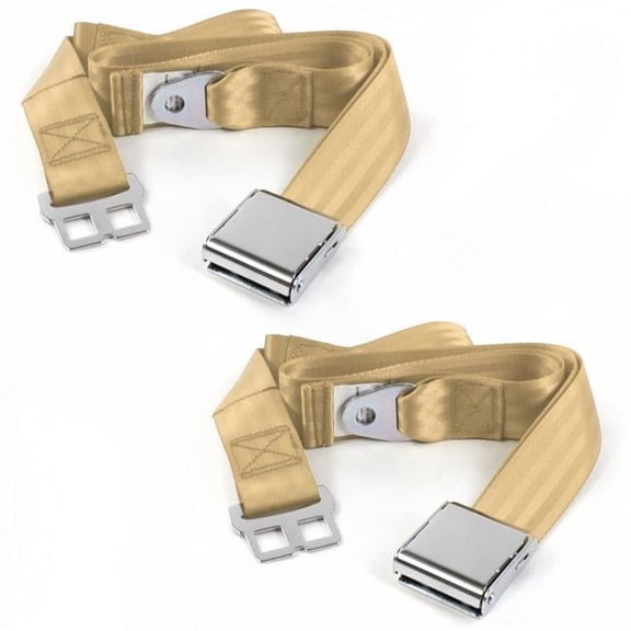 Airplane 2 Point Tan Lap Bucket Seat Belt Kit for AMC Eagle 1979-1987 - 2 Belts