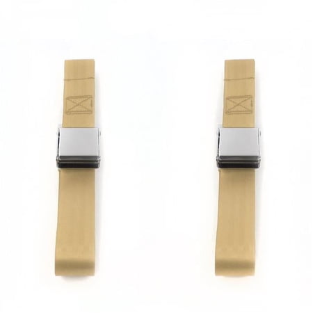Airplane 2 Point Tan Lap Bucket Seat Belt Kit for Jeep Wrangler 1987-1996 - 2 Belts