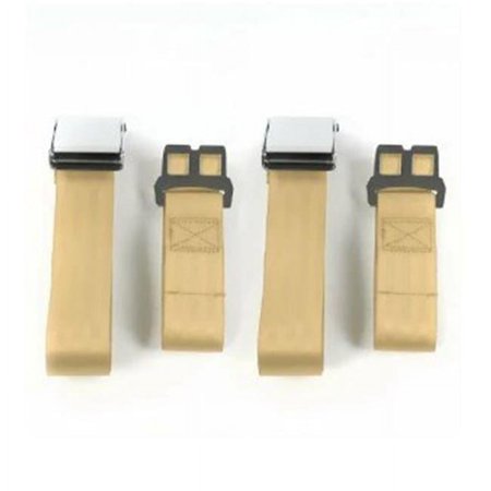 Airplane 2 Point Tan Lap Bucket Seat Belt Kit with Bracketry for 1974-1983 Jeep Cherokee - 2 Belts