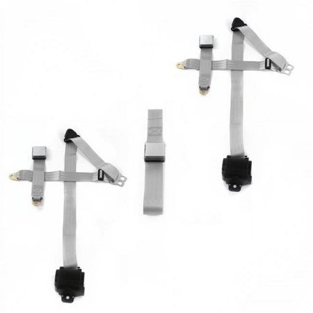 Airplane 3 Point Gray Retractable Bench Seat Belt Kit with 3 Belts for 1959-1971 Triumph Herald