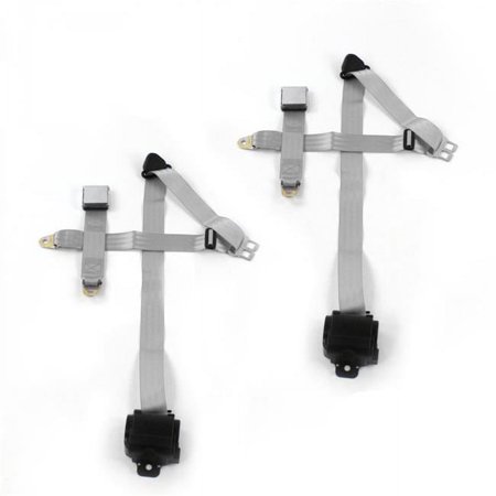Airplane 3 Point Gray Retractable Bucket Seat Belt Kit with 2 Belts for 1964-1969 Ford GT40