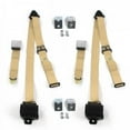 thumbnail image 1 of Airplane 3 Point Tan Retractable Bucket Seat Belt Kit with Bracketry for Jeep CJ & DJ 1953-1970 - 2 Belts, 1 of 1