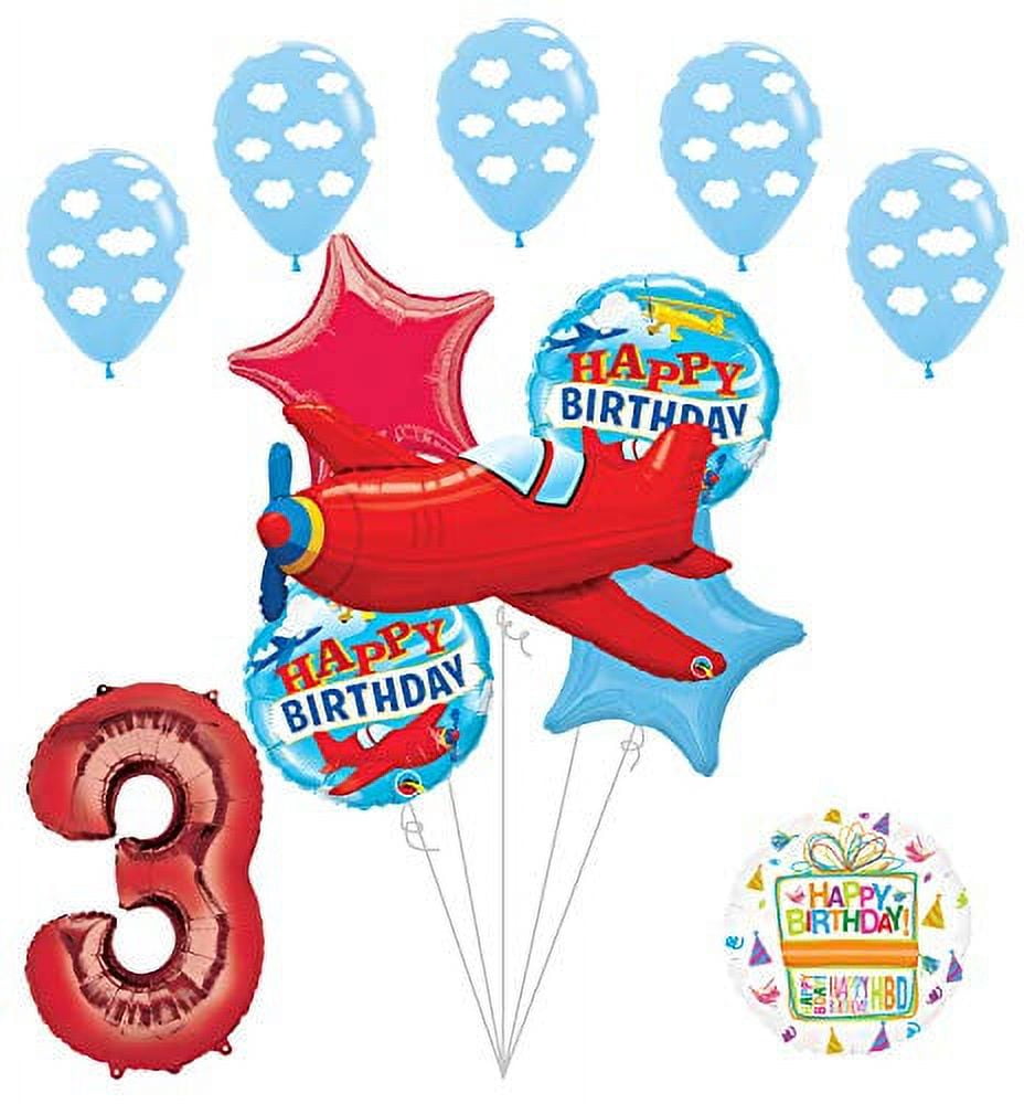 Airplane 3rd Birthday Party Supplies Vintage Plane Balloon Bouquet Decorations