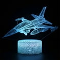 thumbnail image 1 of ​Airplane Acrylic LED Night Light - 3D Illuminated Table Lamp with 16-Color Remote - USB Powered Bedroom/Dorm Decor - Adjustable Brightness for Study, Gift (9.5x4cm Base)​​ D, 1 of 2