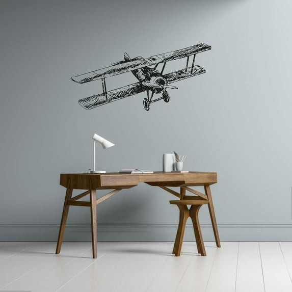 Airplane Air Plane Silhouette Flying Aviation Jet Helicopter Wall Sticker Art Decal for Girls Boys Kids Room Bedroom Nursery House Fun Home Decor Stickers Wall Art Vinyl Decoration Size (6x10 inch)