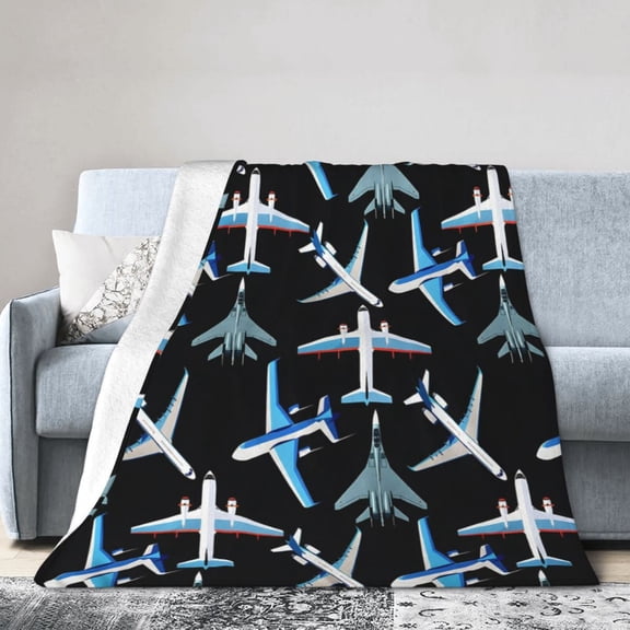 Airplane Aircraft Blanket Gift Throw Blanket Aviation Gift for Travel Room Decor 60x50