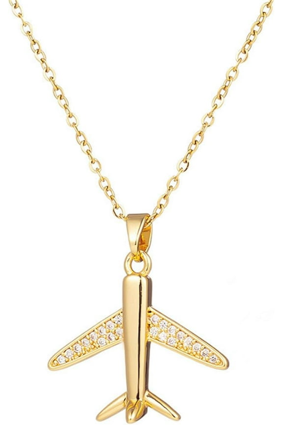 Airplane Aircraft Pendant Necklace Stainless Steel 3D Simple Charm Silver Jet Plane Model Flight Attendant Pilot Chain Necklace for Women Men Minimalist Aviation Traveler Fashion Jewelry Gifts