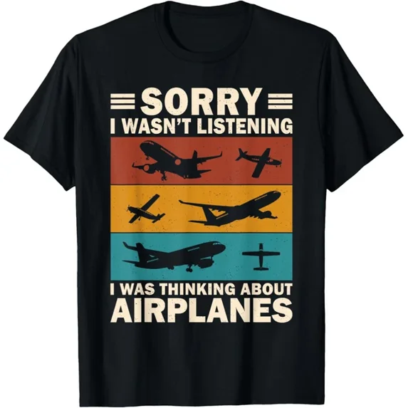 Airplane Aviation Shirt For Boys Men Funny Vintage Pilot T-Shirt Unisex S-5XL Hot Trending Shirt, Vintage Birthday Gift