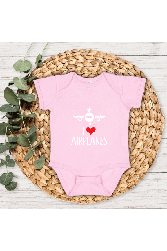 Airplane Baby Bodysuit, I Love Airplanes Infant Outfit, Newborn Gift