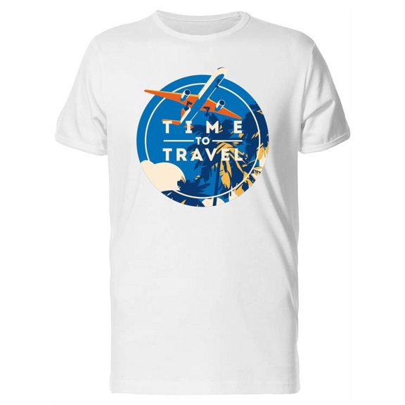 Airplane Beach Time To Travel T-Shirt Men -Image by Shutterstock, Male Small