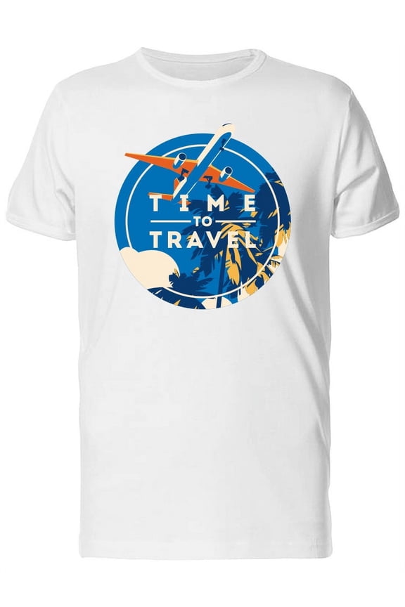 Airplane Beach Time To Travel T-Shirt Men -Image by Shutterstock, Male x-Large