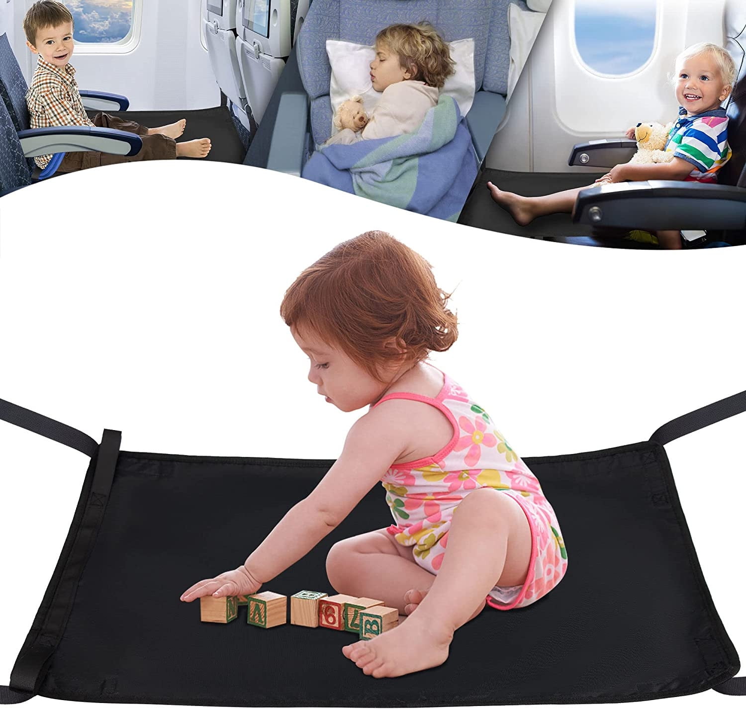 Toddler Airplane Footrest Airplane Seat Extender - Toddlers Portable Foot  Rest Travel Bed Airplane Travel Accessories for Kids Hammock for Flights  Leg