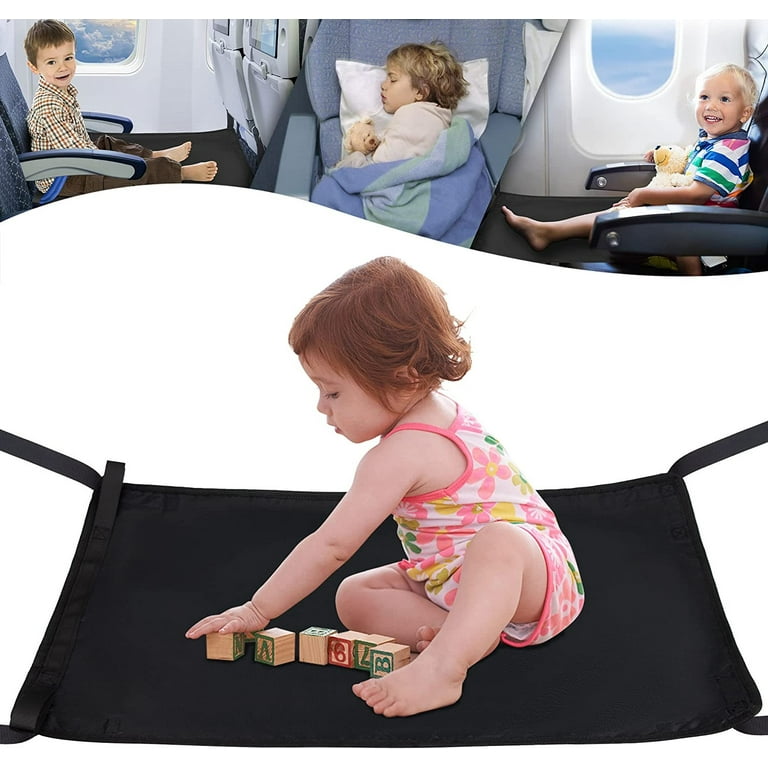 Airplane Bed for Toddler,Airplane Seat Extender for Kids,Airplane Footrest  for Kids Seat Extender,Portable Toddler Travel Bed,Airplane Leg Rest for  Kids to Lie Down, Baby Travel Essentials 