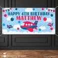 thumbnail image 1 of Airplane Birthday Party Backdrop Vinyl Banner for Boys Personalized, 1 of 4