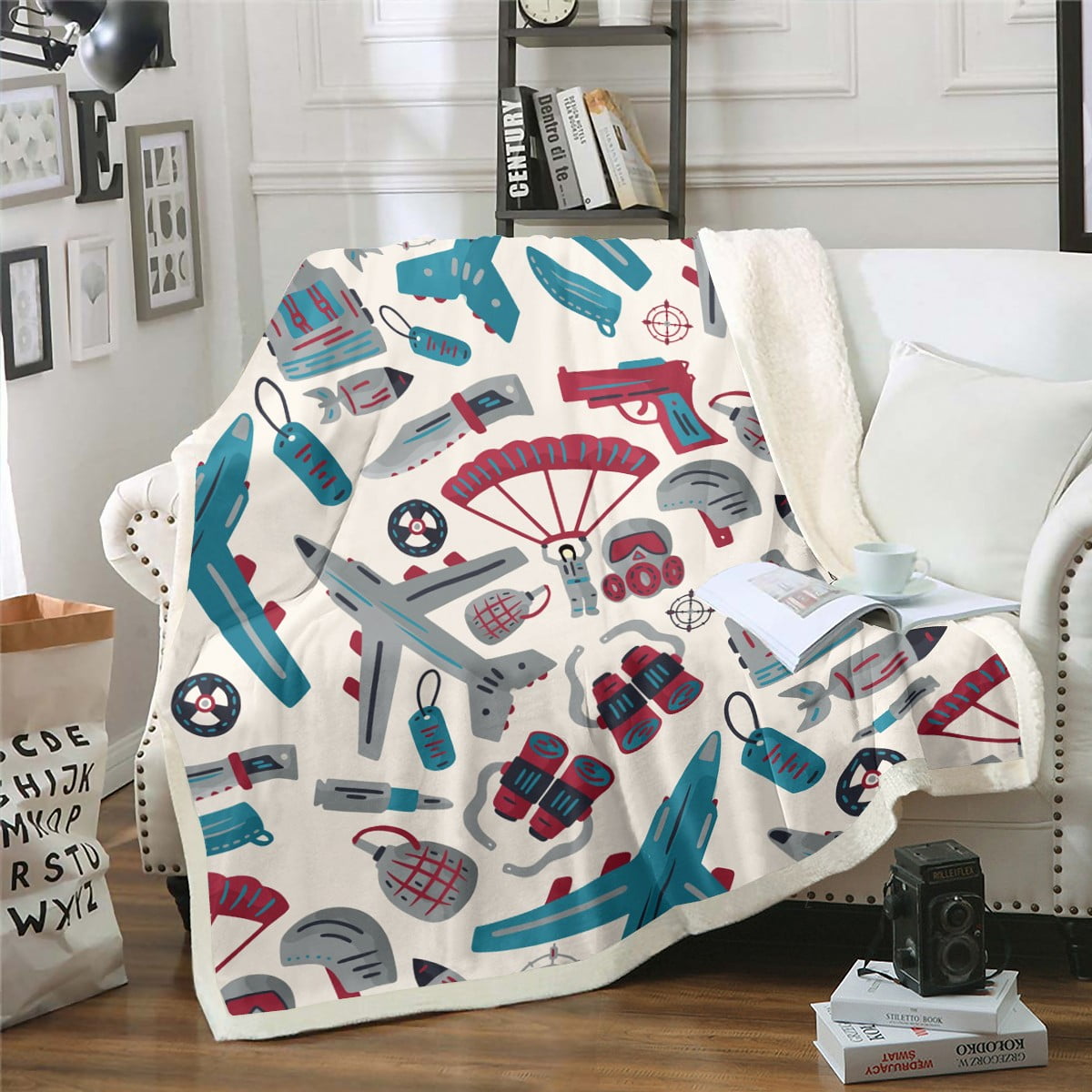 Airplane Blanket Aviation Aircraft Military Transport 40"x50" Throw